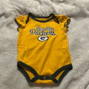 Green Bay Packers Yellow Baby Onesie